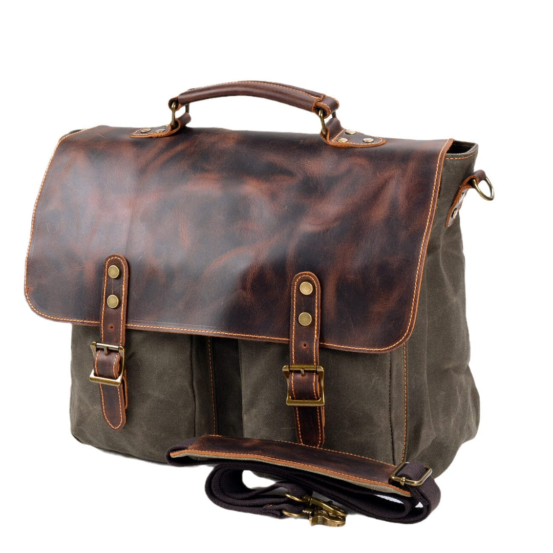 Vintage Lærred Skuldertaske | ANSEN