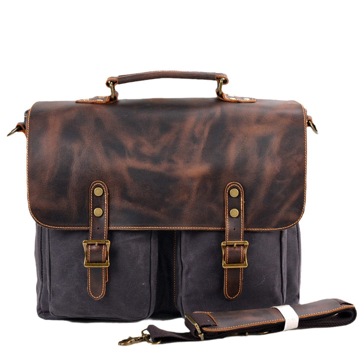 Vintage Lærred Skuldertaske | ANSEN
