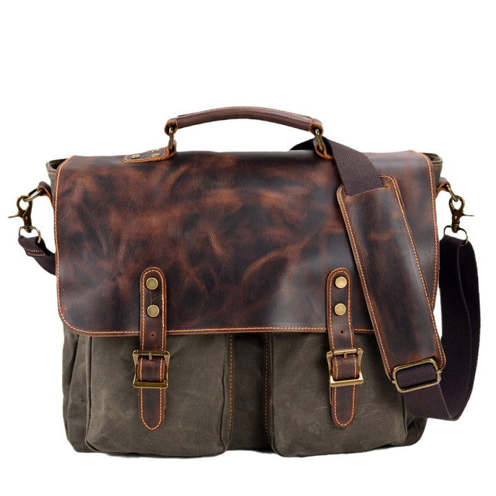 Vintage Lærred Skuldertaske | ANSEN